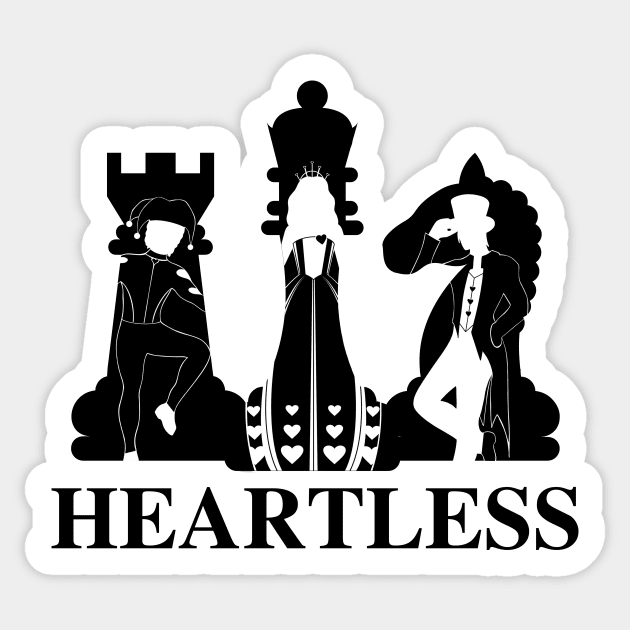Heartless Chess Pieces Sticker by The Happy Writer